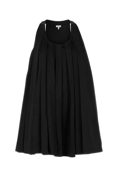 Loewe Mini Abito In Raso Nero Donna In Black