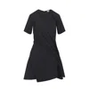Loewe Mini Dress In Luxurious Polyester-silk Blend In Black