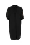 Loewe Abito Chemisier In Raso Nero  Donna In Black