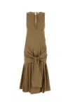 Loewe Camel Poplin Dress In Brown
