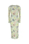 Loewe Women Morning Glory Print Cotton And Silk Multicolor Dress In Floral