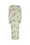 Loewe Women Morning Glory Print Cotton And Silk Multicolor Dress In Floral