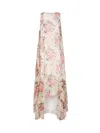 Loewe Women Floral Long Dress In Gray