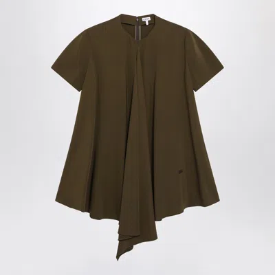 Loewe Draped Trapeze Mini Dress In Brown