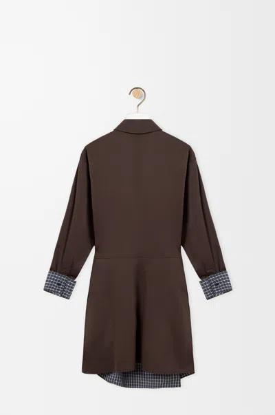 Loewe Long Sleeve Dress In Brown
