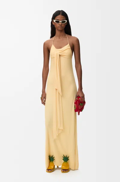 Loewe Dress In Crepe Viscose Size:36 For Woman In Gold