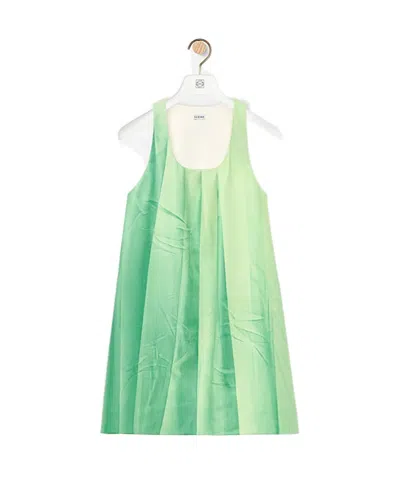 Loewe Dress In Nappa Lambskin In Green