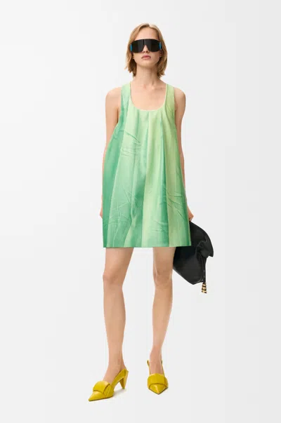 Loewe Dress In Nappa Lambskin Size:34 For Woman In Green