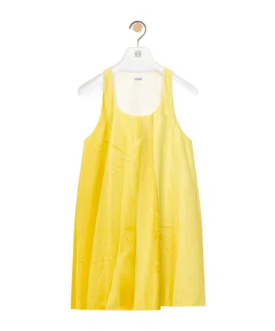 Loewe Dress In Nappa Lambskin In Yellow