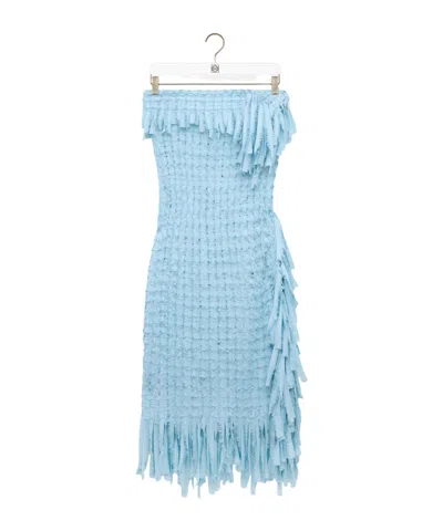 Loewe Dress In Silk In Blue