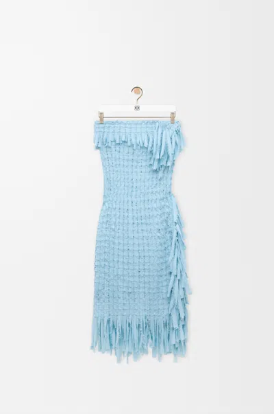 Loewe Dress In Silk Size:38 For Woman In Blue