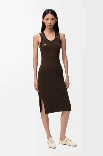 Loewe Dress In Stretch Cotton Size: L For Woman In Brown