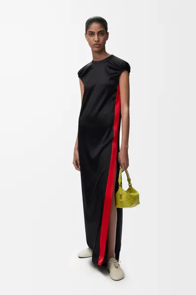 Loewe Dress In Stretch Silk Size: 42 For Woman In Black