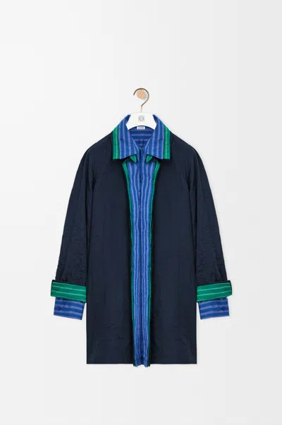Loewe Short Coat Crinkled Cotton Layered Design In Multi