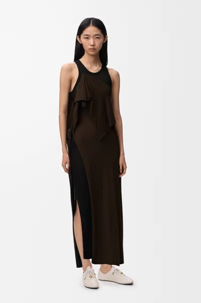 Loewe Dress In Viscose Blend Size: M For Woman In Brown