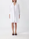 Loewe Women Cotton Draped Dress In White