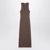 Loewe Brown Wool Dress With Anagram Logo In Brown
