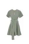 Loewe Pebble Dress In Sage Green Linen Blend