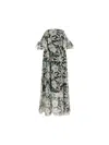 Loewe Off-the-shoulder Floral-print Silk-crepon Midi Dress In Multicolour