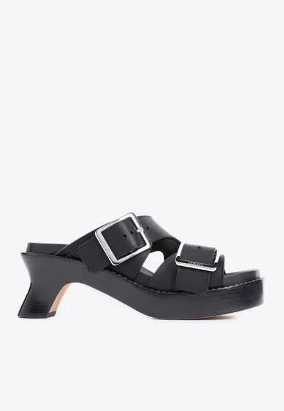 LOEWE EASE 70 OVERSIZED BUCKLE SANDALS