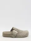 Loewe Ease Buckle Suede Mules