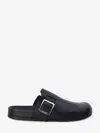 Loewe Ease Buckle Brushed Leather Clogs In Black