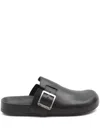 Loewe Ease Buckle Brushed Leather Clogs In Black