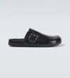 Loewe Ease Buckle Brushed Leather Clogs In Schwarz