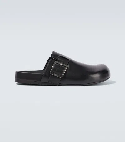 Loewe Slippers Ease Buckle Aus Leder In Schwarz