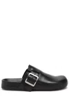 Loewe Ease Buckle Brushed Leather Clogs In Black