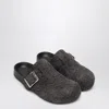 Loewe Mud Suede Ease Buckle Slippers In Brown