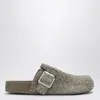 Loewe Textured Surface Slip-on Slippers In Green