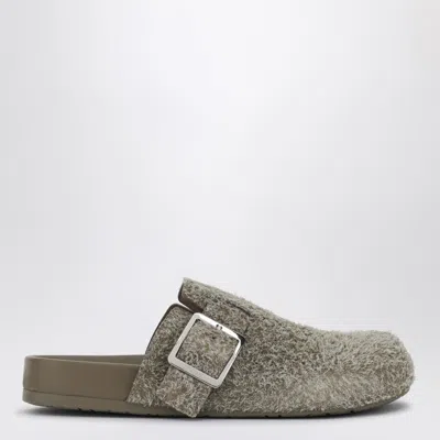 LOEWE LOEWE EASE BUCKLE MULE IN KHAKI GREEN