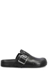 Loewe Ease Buckle Brushed Leather Clogs In Black