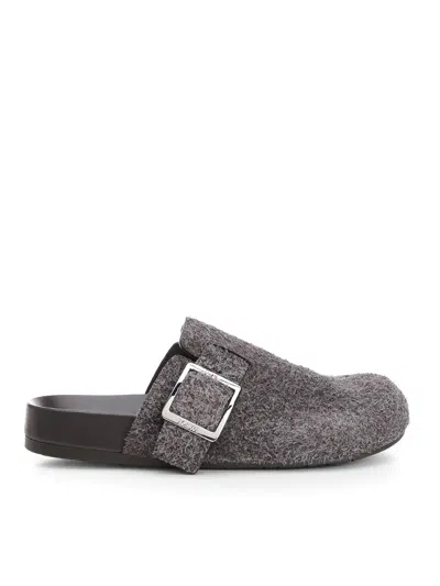 LOEWE EASE BUCKLE SABOT IN BRUSHED SUEDE
