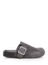 Loewe Mud Suede Ease Buckle Slippers