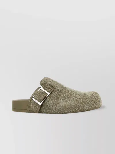 LOEWE EASE BUCKLE SUEDE SLIPPERS