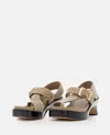 Loewe Khaki Open Toe Sandals In Green