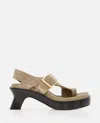Loewe Khaki Open Toe Sandals In Green
