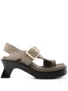 Loewe Khaki Open Toe Sandals