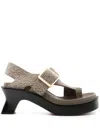 Loewe Khaki Open Toe Sandals