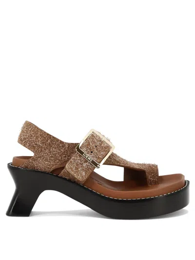 Loewe Ease Heel Sandals Brown