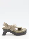 Loewe Khaki Open Toe Sandals In Green