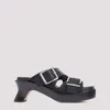 Loewe Ease Heel Slide 90 Sandals With Contrast Stitching In Black