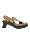 Loewe Khaki Open Toe Sandals In Black