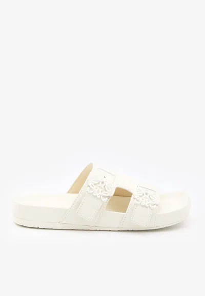 Loewe Ease Slide Sandals For Women In White