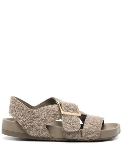 Loewe Ease Buckle Open-toed Sandals In Beige