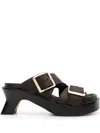 Loewe Ease Heel Slides In Brown