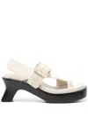 Loewe Women's Ease Leather Sandals In White