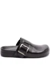 Loewe Ease Buckle Leather Clogs In Black